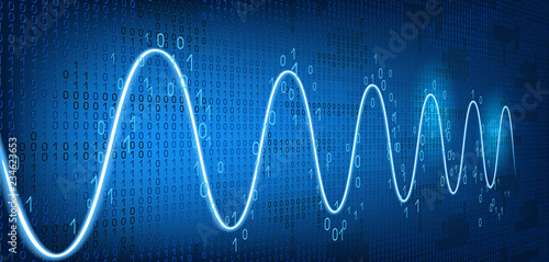 Graph harmonic damped oscillations  on binary code background