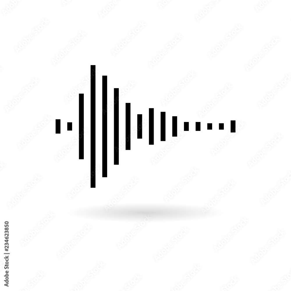 Black Audio wave icon or logo, Modern Sound Wave illustration Black Audio wave icon or logo, Modern Sound Wave illustration