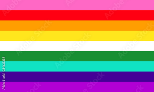 Modern 9 stripe LGBT pride rainbow flag - wich was revealed on 2018