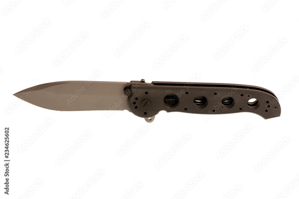Army knife on white background close up Army knife on white background close up