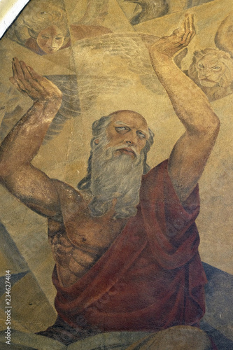 Prophet Ezekiel, fresco in the church of St. Mark in Zagreb, Croatia 