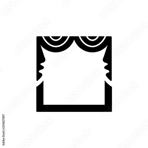 Swag waterfall valance. Window topper sign. Flat vector icon
