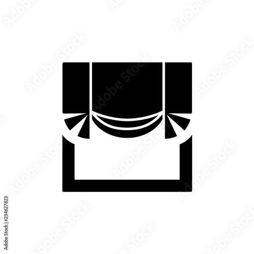 London roman shade & valance. Flat vector icon. Isolated object