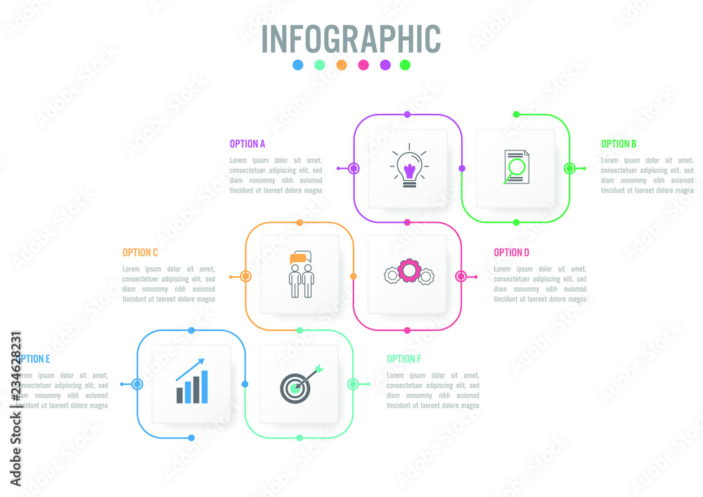 Business infographic template with rectangular shape options, Abstract elements diagram or processes and business flat icon, Vector business template for presentation. Business infographic template with rectangular shape options, Abstract elements diagram or processes and business flat icon, Vector business template for presentation.