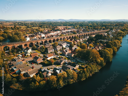 Obraz na płótnie Historic railway market town of yarm in Teesside with the brick built railway viaduct w salonie