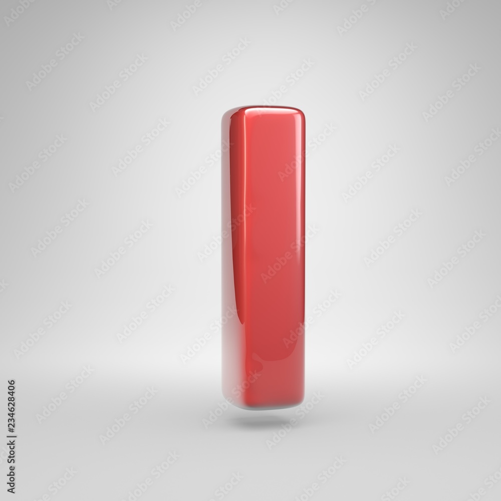 Coral car paint letter I uppercase isolated on white background Coral car paint letter I uppercase isolated on white background