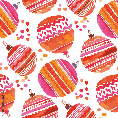 Folk red Christmas baubles ...