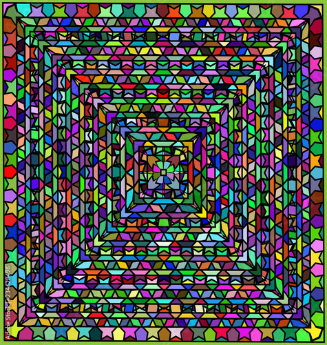abstract color background frames with helical ornamemt and figures