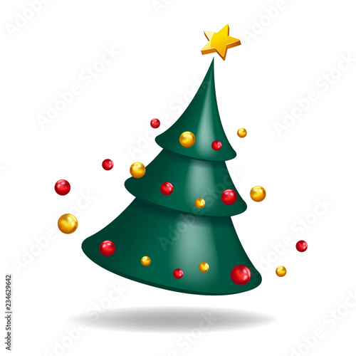 Wallpaper Mural christmas tree 3d abstract shape design decorative vector illustration Torontodigital.ca