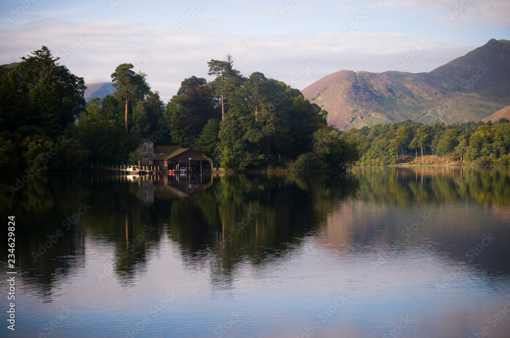 Obraz premium Derwent Isle Boathouse, Lake District, Cumbria, England