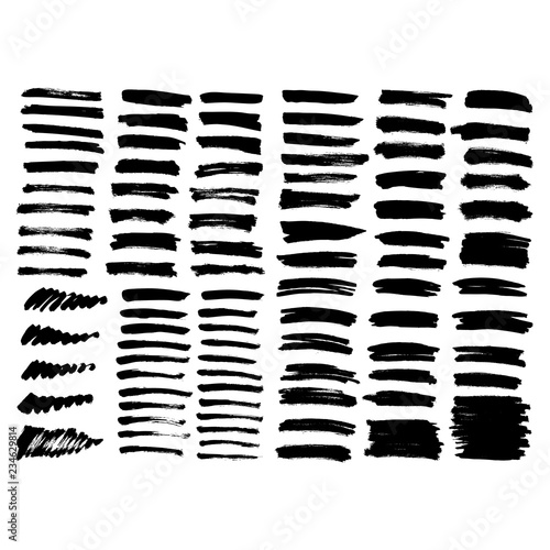 Brush lines set. Vector illustration