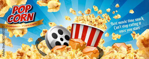 Caramel popcorn banner ads