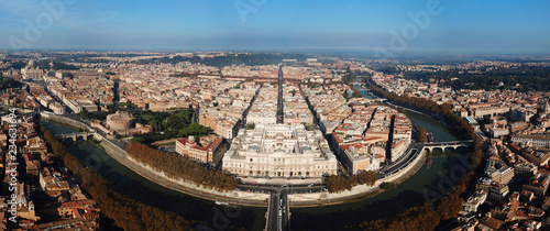 Obraz na plátně Aerial drone bird's eye panoramic view of iconic neoclassic building of Supreme