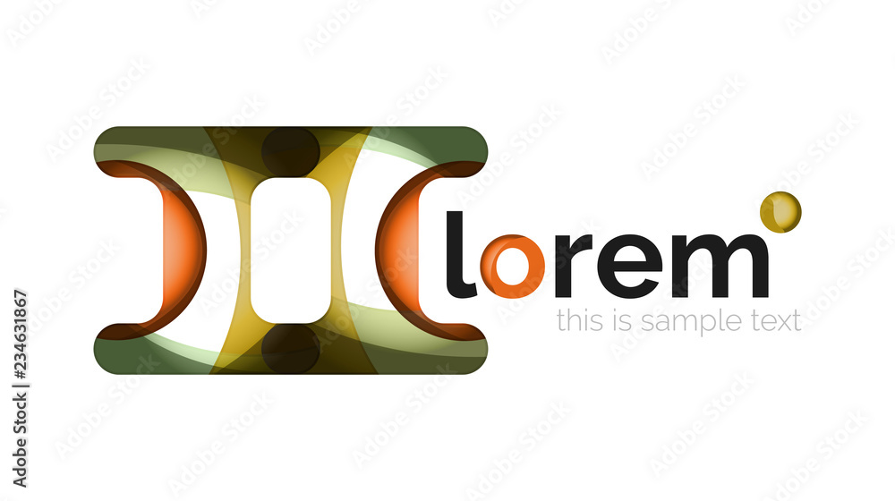 Abstract geometric design logo made of flowing elements Abstract geometric design logo made of flowing elements