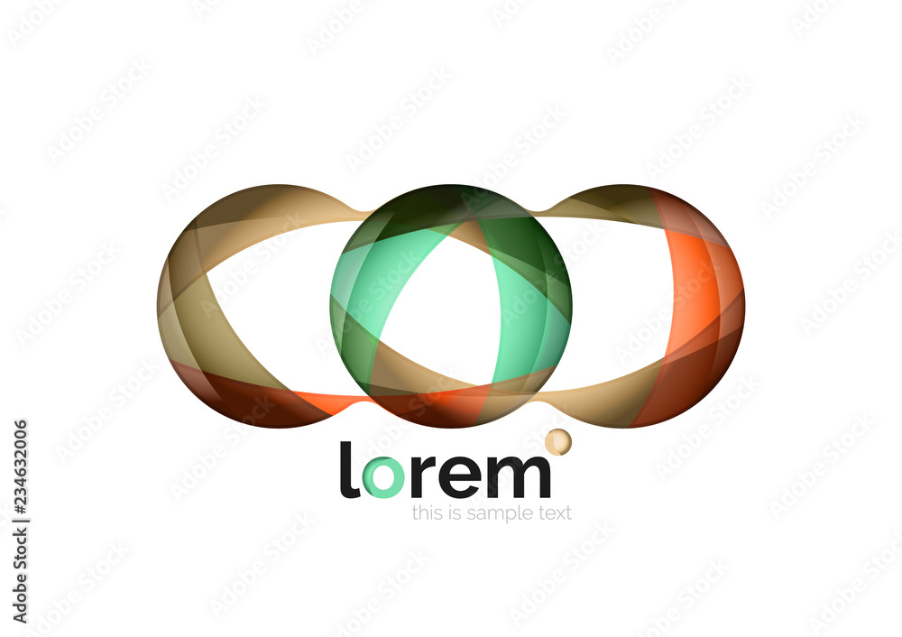 Abstract geometric design logo made of flowing elements Abstract geometric design logo made of flowing elements