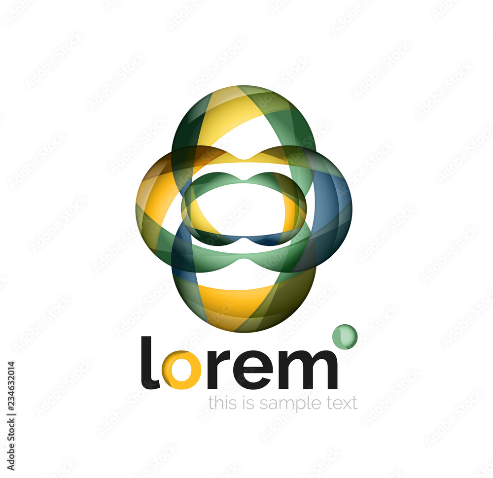 Abstract geometric design logo made of flowing elements Abstract geometric design logo made of flowing elements