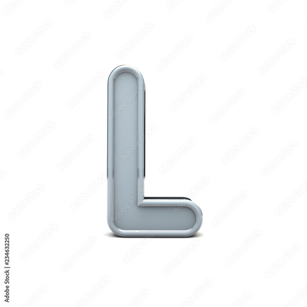Letter L beveled capital letter. 3D Rendering Letter L beveled capital letter. 3D Rendering