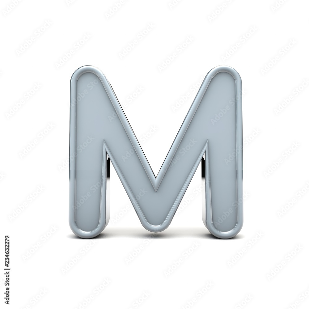 Letter M beveled capital letter. 3D Rendering Letter M beveled capital letter. 3D Rendering