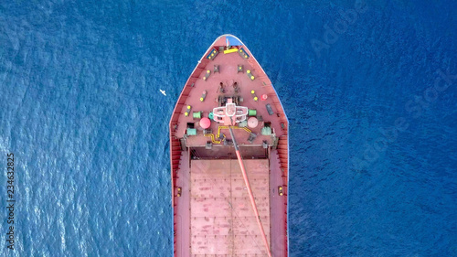 General cargo ship at sea - Aerial footage