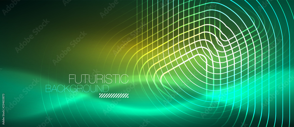Color shiny neon lights background with abstract lines Color shiny neon lights background with abstract lines