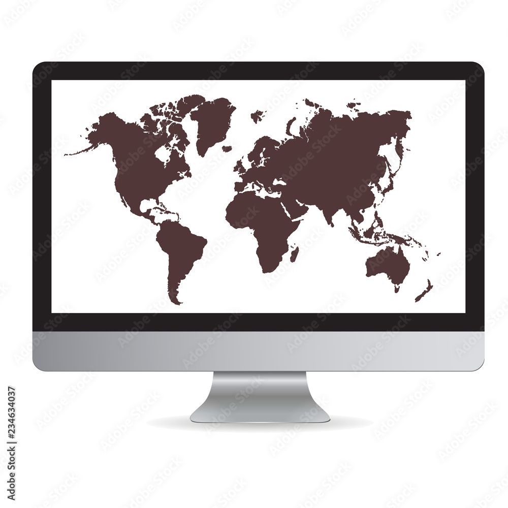 GPS map on TV screen, vector illustration GPS map on TV screen, vector illustration