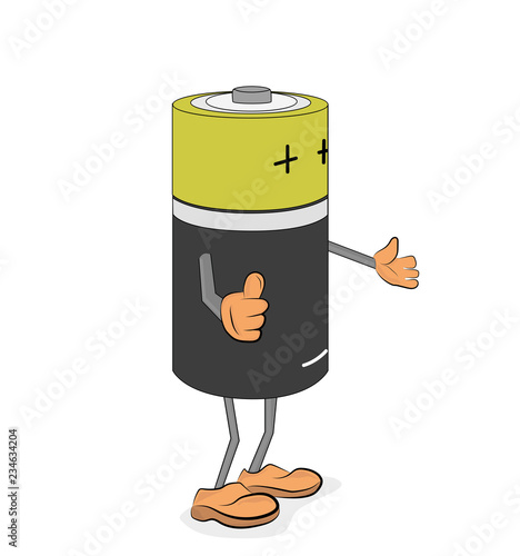 battery as a little man. vector illustration.