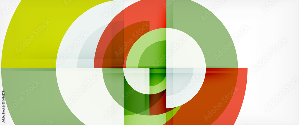 Modern geometric circles abstract background, colorful round shapes with shadow effects Modern geometric circles abstract background, colorful round shapes with shadow effects