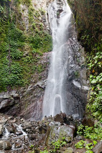 Waterfall in the jungle. Bali  Indonesia.