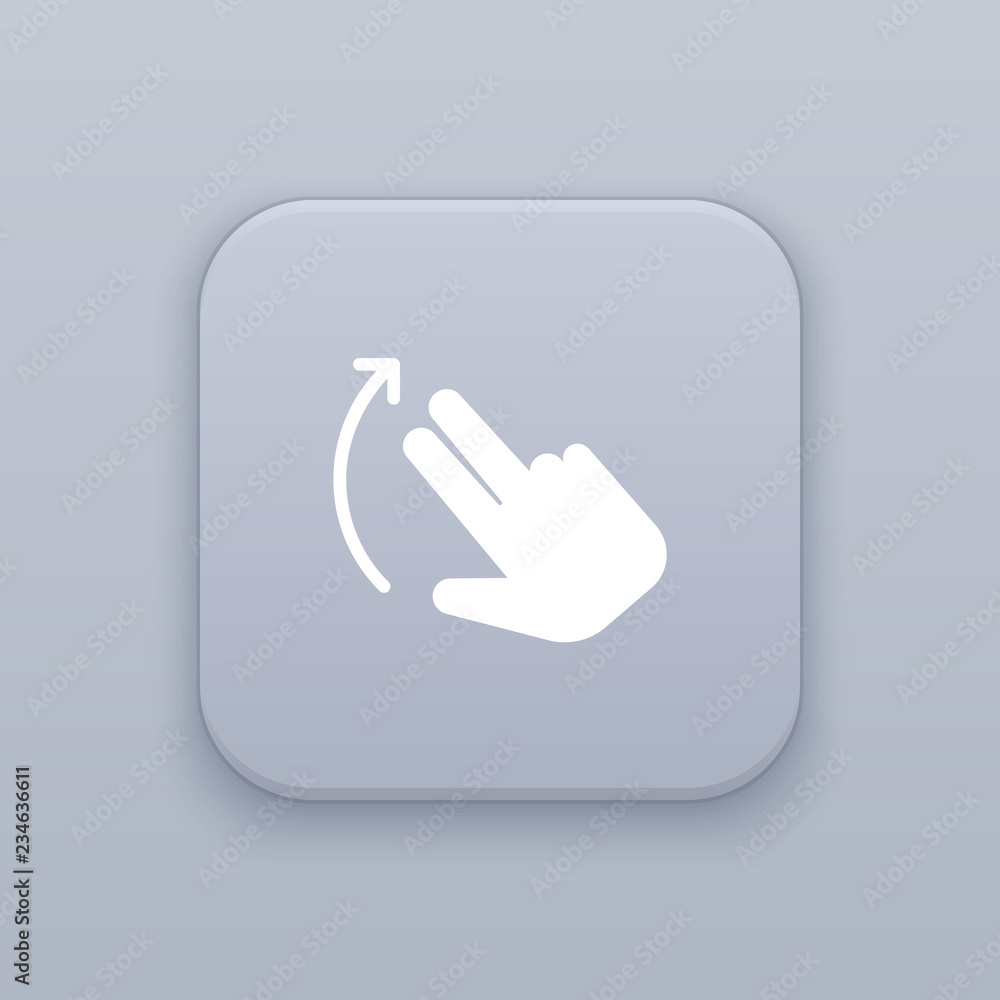 Gesture turn gray vector button with white icon Gesture turn gray vector button with white icon