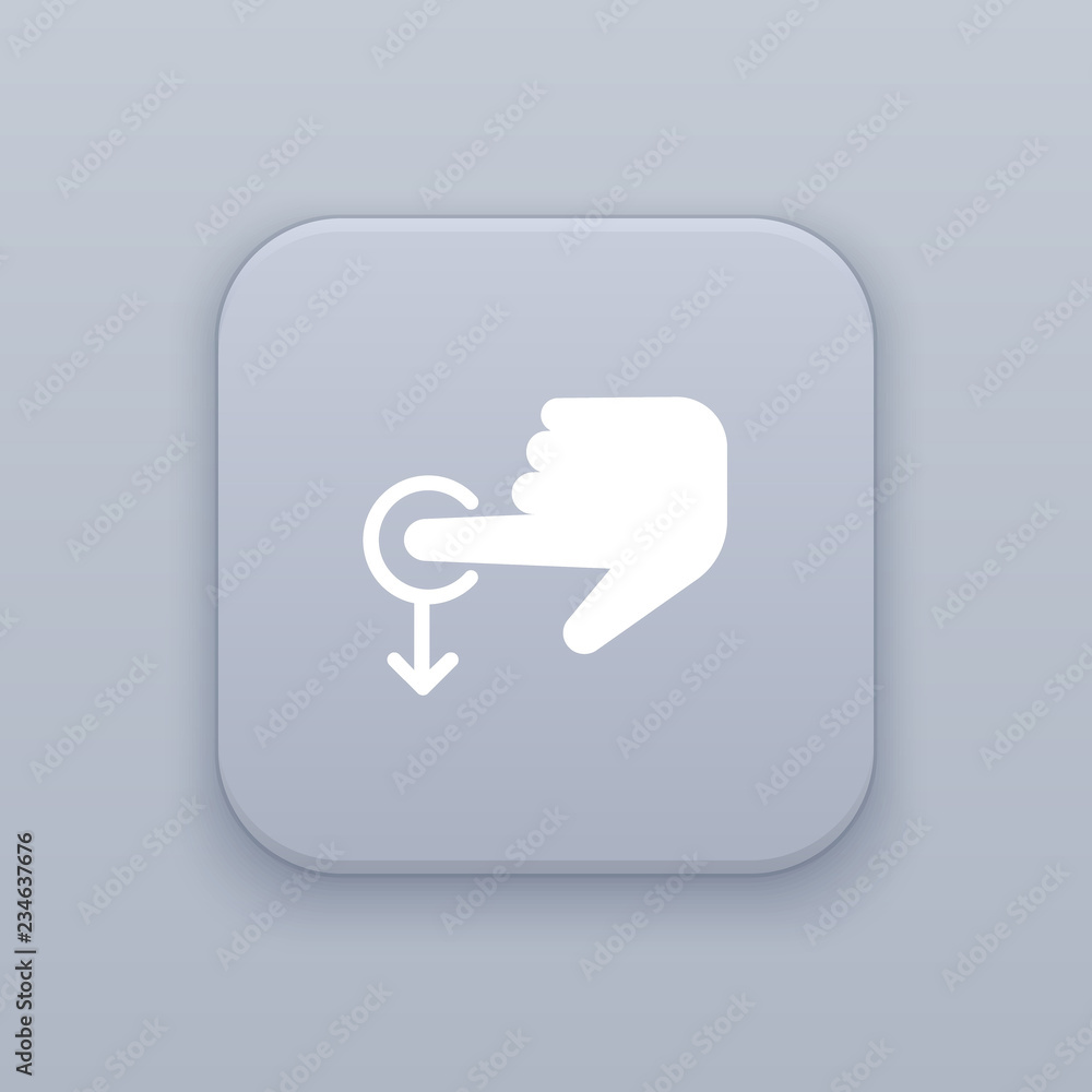 Page down gray vector button with white icon Page down gray vector button with white icon