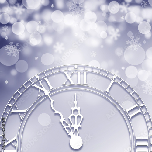 Beautiful New Year background With Clock