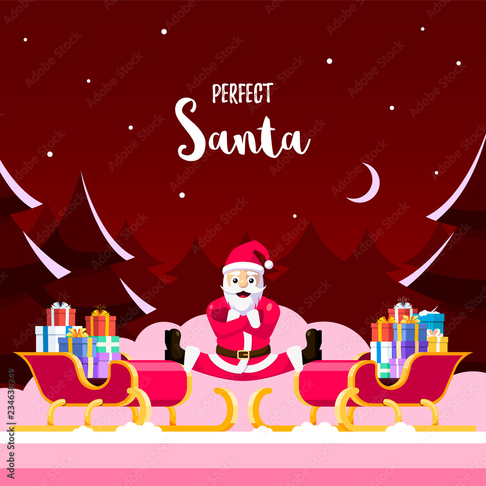 Fototapeta premium Perfect Santa's splits.