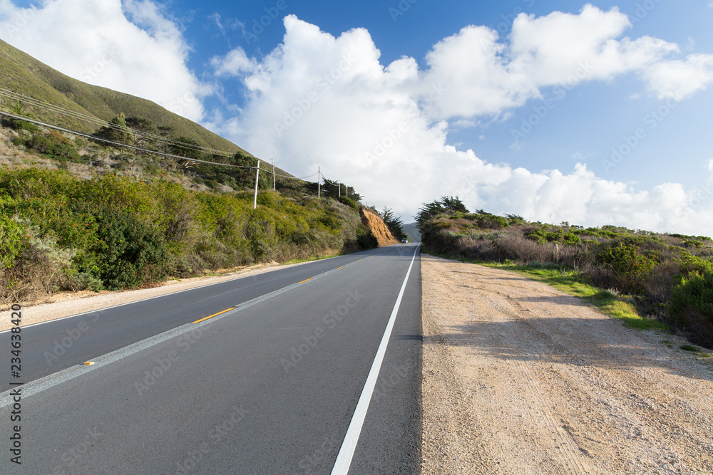 nature and landscape concept - view of road at big sur coast in california