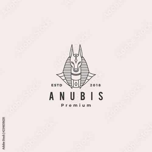 anubis logo vector hipster retro vintage label illustration
