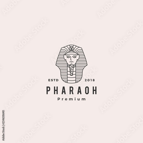 pharaoh logo vector hipster retro vintage label illustration