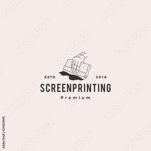 silk screen printing vector logo template