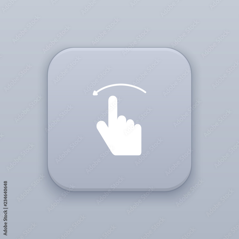 Gesture hand slide left gray vector button with white icon Gesture hand slide left gray vector button with white icon