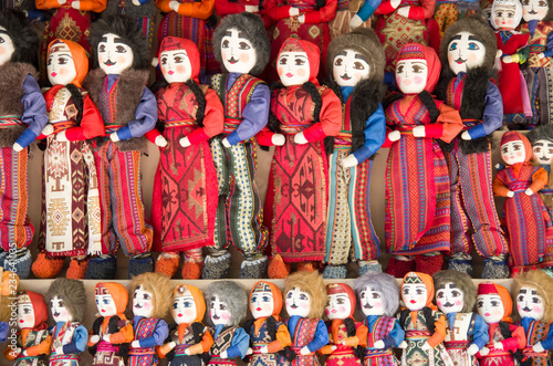 Colorful armenian dolls in national costumes photo