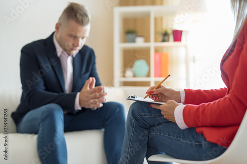 Man at consultation with psychiatrist