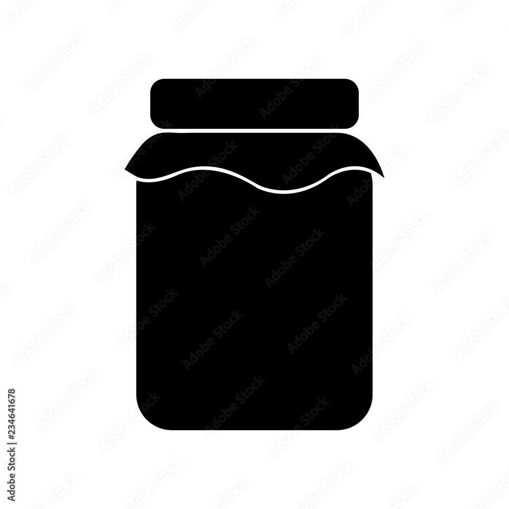 Glass jar icon, logo on white background Glass jar icon, logo on white background