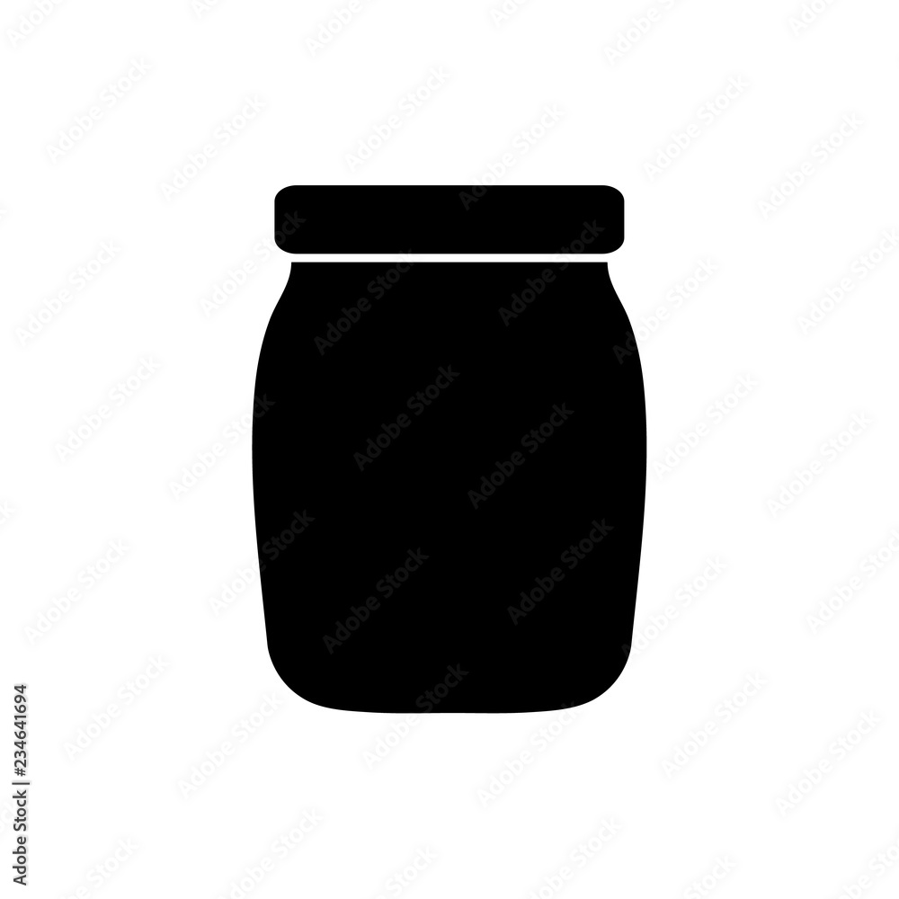 Glass jar icon, logo on white background Glass jar icon, logo on white background