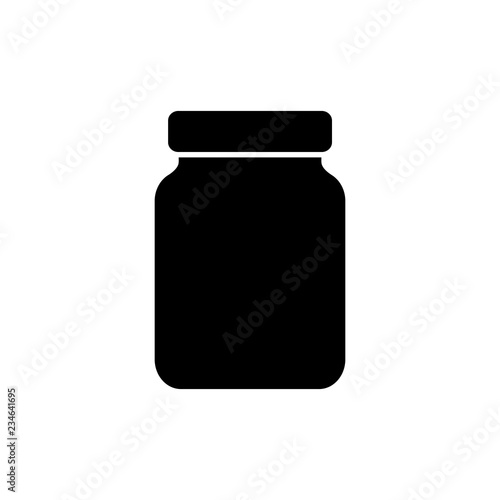 Glass jar icon, logo on white background