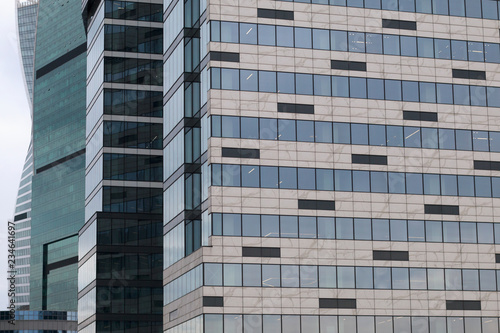 Glass skyscrapers. Concepts of business, financial, economics. Geometric pattern