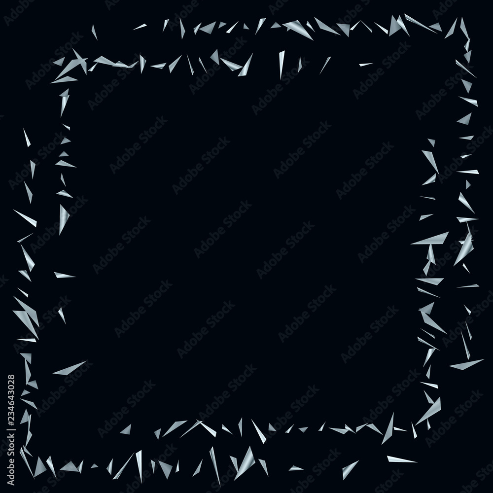 Obraz premium Silver triangles, fragments not a dark background The idea of a festive design of wallpaper, packaging, banner, cover, tile, printing, advertising