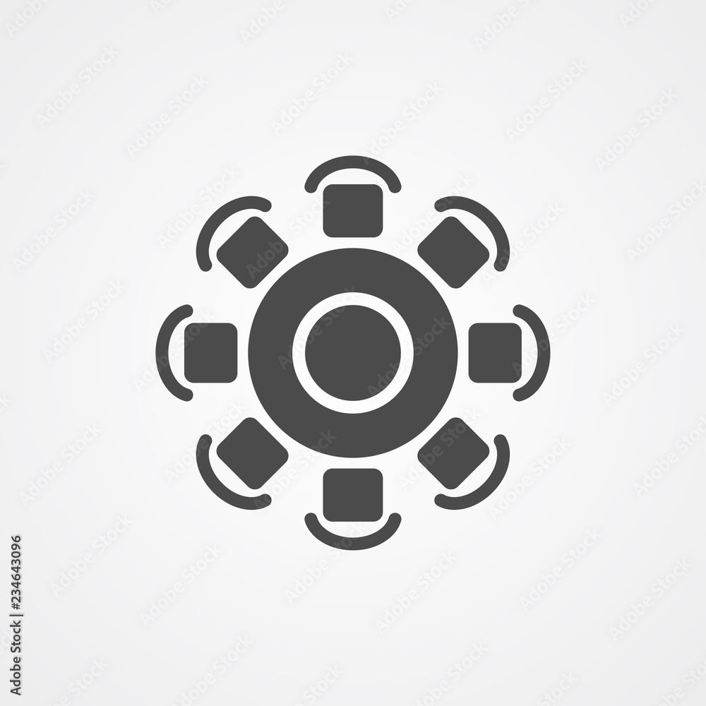 Round table vector icon sign symbol Round table vector icon sign symbol