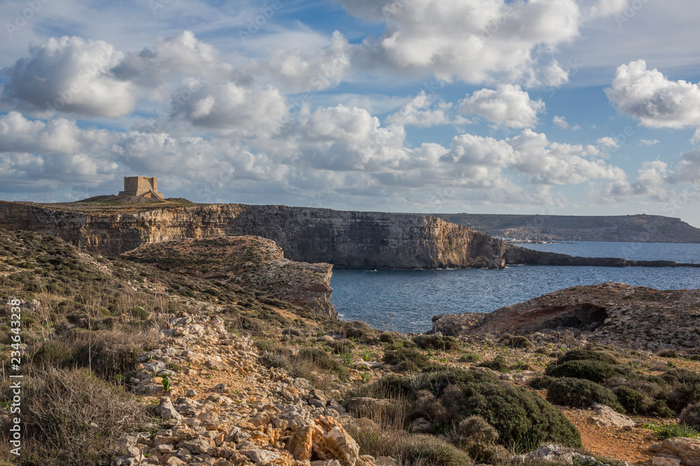 Defense Tower on Comino Island, Malta