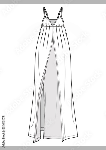 DRESS Fashion technical drawings vector template