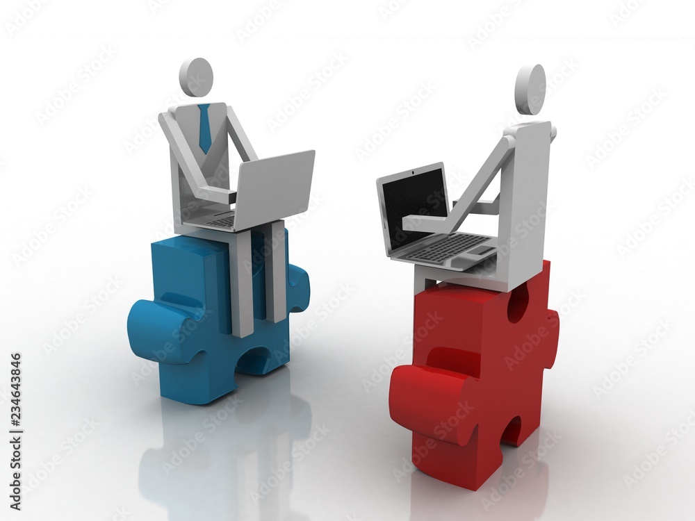 3d illustration Business Network 3d illustration Business Network