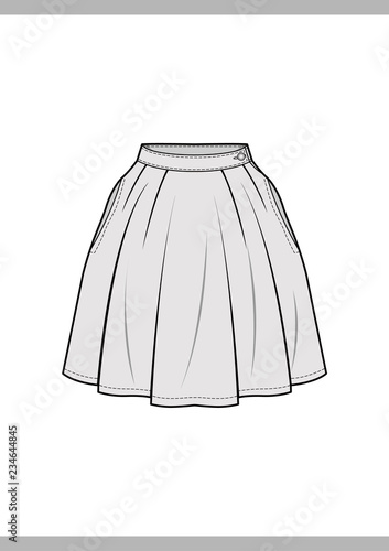SKIRT Fashion technical drawings vector template