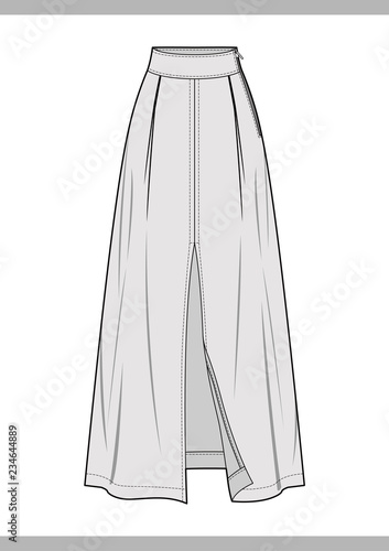 SKIRT Fashion technical drawings vector template